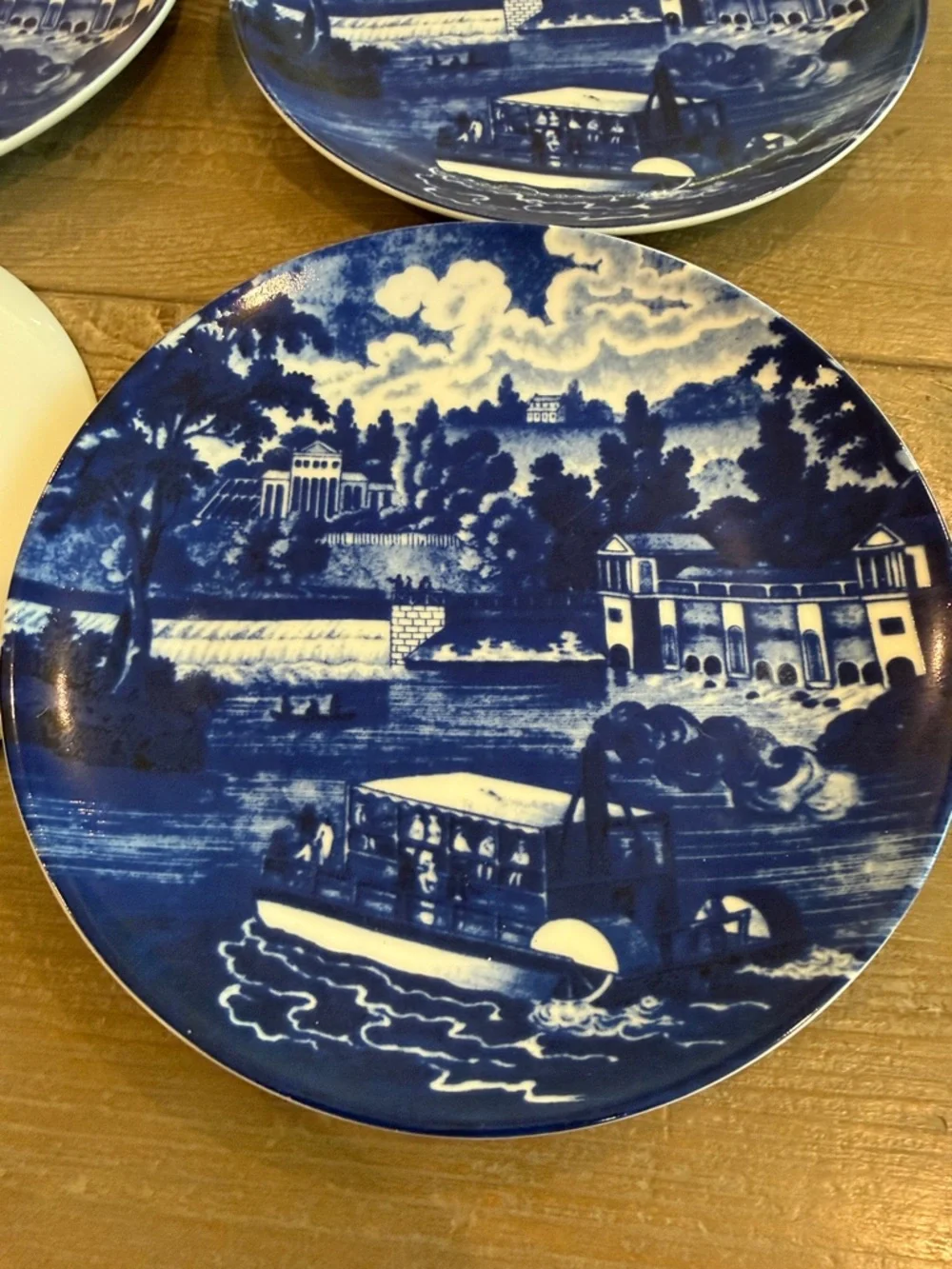 Set of 4 blue/ white collectible plates from “The Met” Museum